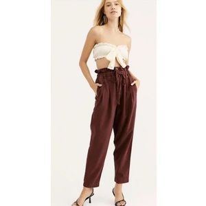 Free People Margate Pleated‎ Trouser Size Small Vina Color M22
